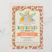 Jungle Animals Safari Baby Dusche Einladung (Vorne/Hinten)