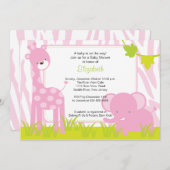 Jungle Animals Safari Baby Dusche Einladung (Vorne/Hinten)