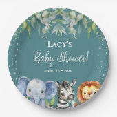 Jungle Animals Safari Baby Dusche Pappteller (Vorderseite)