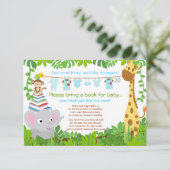 Jungle Animals Safari Baby Showbook Einladung (Stehend Vorderseite)