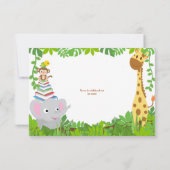 Jungle Animals Safari Baby Showbook Einladung (Rückseite)