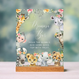 Jungle Animals, Safari, Blume, Momosa Bar Acrylschild