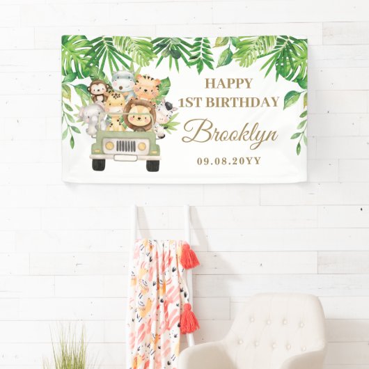 Jungle Animals Safari Erlebnis Auto Party Hintergr Banner (Insitu)