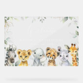 Jungle Animals, Safari, First Birthday Welcome Acrylschild (Vorderseite)