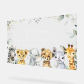 Jungle Animals, Safari, First Birthday Welcome Acrylschild (Winkel)