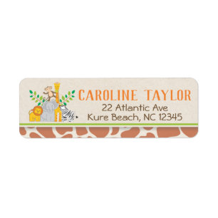 Jungle Animals Safari Friends Baby Dusche Label