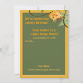 Jungle Animals Safari Geburtstagsparty Einladung (Rückseite)