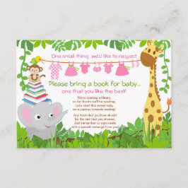 Jungle Animals Safari Girl Baby Showbook Einladung