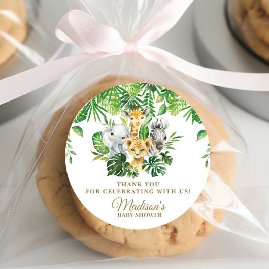 Jungle Animals Safari Grüne Vielen Dank für Ihre U Runder Aufkleber