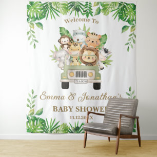 Jungle Animals Safari Kinderdusche Hintergrund Wandteppich