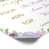 Jungle Animals Safari Lila Floral Momosa Bar Poster (Ecke)