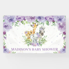 Jungle Animals Safari Lilac Lila Flora Hintergrund Banner