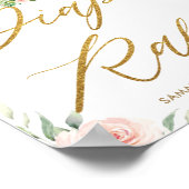 Jungle Animals Safari Pink Floral Diaper Raffles Poster (Ecke)