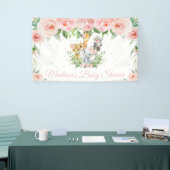 Jungle Animals Safari Rosa Blumenstrauß Hintergrun Banner (Messeveranstaltung)