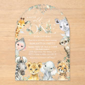 Jungle Animals, Safari, Wild One, Babydusche Acryleinladungen (Vorderseite)