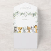 Jungle Animals, Safari, Wild One, Babydusche All In One Einladung (Außenbereich)