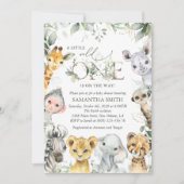 Jungle Animals, Safari, Wild One, Babydusche Einladung (Vorderseite)