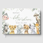 Jungle Animals, Safari, Wild One, Babydusche Gästebuch (Vorderseite)