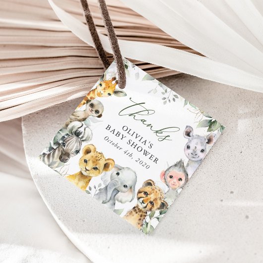 Jungle Animals, Safari, Wild One, Babydusche Geschenkanhänger