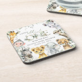 Jungle Animals, Safari, Wild One, Babydusche Getränkeuntersetzer (Linke Seite)