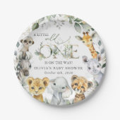Jungle Animals, Safari, Wild One, Babydusche Pappteller (Vorderseite)