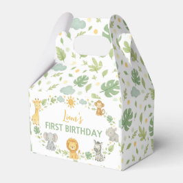 Jungle Animals Safari Wild One Birthday Favor Box Geschenkschachtel