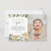 Jungle Animals, Safari, Wild One, erster Geburtsta Dankeskarte (Vorderseite)