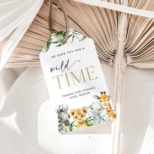 Jungle Animals, Safari, Wild One, erster Geburtsta Geschenkanhänger