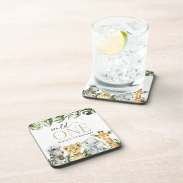 Jungle Animals, Safari, Wild One, erster Geburtsta Getränkeuntersetzer