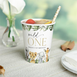 Jungle Animals, Safari, Wild One, erster Geburtsta Pappbecher
