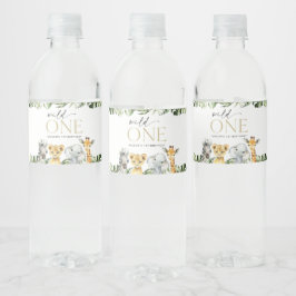 Jungle Animals, Safari, Wild One, erster Geburtsta Wasserflaschenetikett