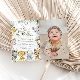 Jungle Animals, Safari, Wild One, First Birthday Einladung
