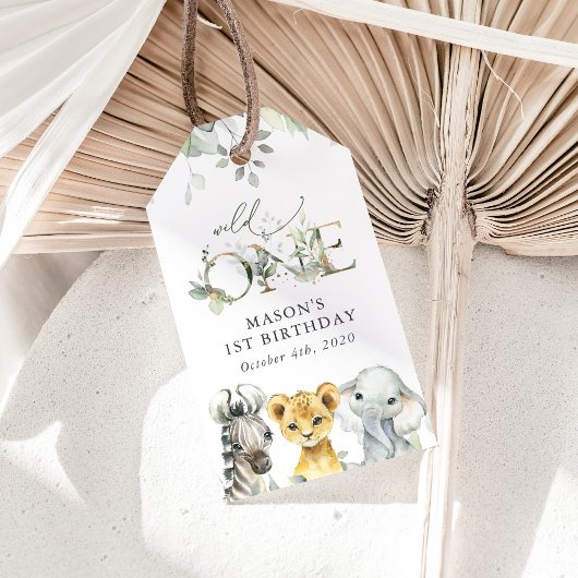 Jungle Animals, Safari, Wild One, First Birthday Geschenkanhänger