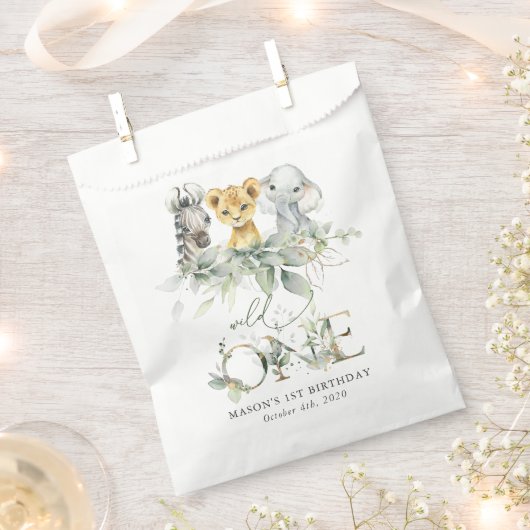 Jungle Animals, Safari, Wild One, First Birthday Geschenktütchen (Ausgeschnitten)