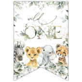 Jungle Animals, Safari, Wild One, First Birthday Wimpelkette (Erste Fahne)