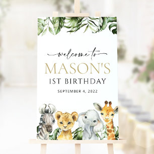 Jungle Animals, Safari, Wild One, Geburtstag Willk Poster