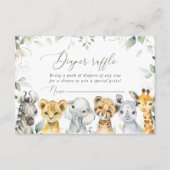 Jungle Animals, Safari, Wild One, Windeln Begleitkarte (Vorderseite)