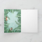 Jungle Animals Safari Zoo Happy Birthday Boy Foto Karte (Innenseite)