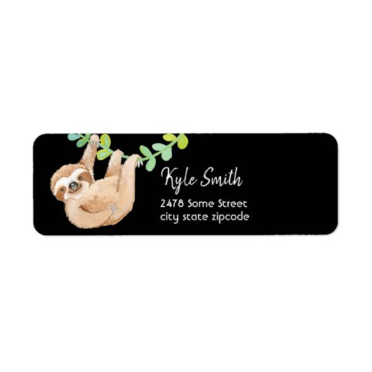 Jungle Animals Sloth Custom Address Labels (Vorne)