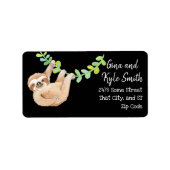 Jungle Animals Sloth Custom Address Labels Adressaufkleber (Vorne)
