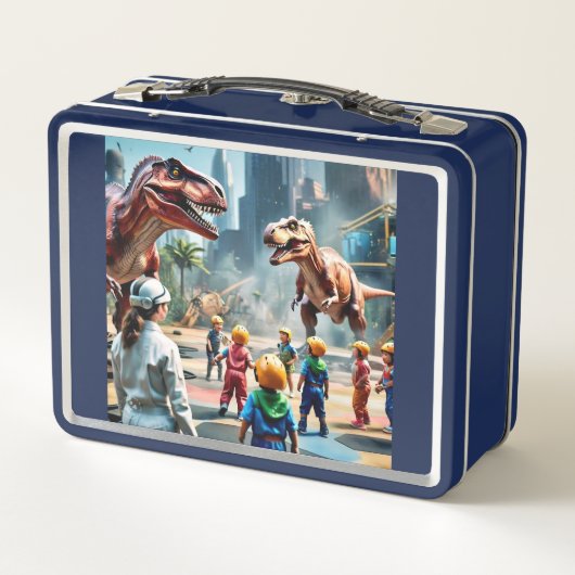 Jungle Animals Theme Metal Lunch Box (Rückseite)