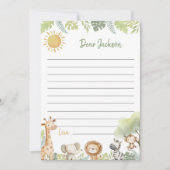 Jungle Animals Time Capsule Note Card Dankeskarte (Vorderseite)