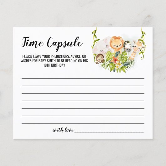 Jungle Animals Time Capsule Ratschläge für die Kin Flyer (Vorne)