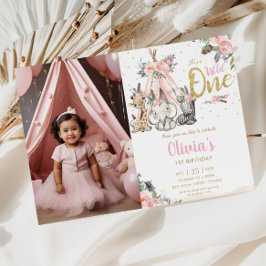 Jungle Animals Tribal Wild 1 1. Geburtstag Foto Einladung