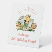 Jungle Animals Two Wild 2. Geburtstag Party Sockelschild (Vorderseite)