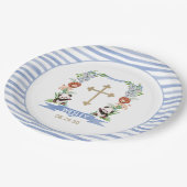 Jungle Animals Wappen Boy Taufen Papierplatte Pappteller (Schrägansicht)