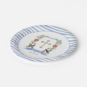 Jungle Animals Wappen Boy Taufen Papierplatte Pappteller (Schrägansicht)