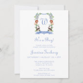 Jungle Animals Wappen Es ist eine Kinderdusche Einladung (Vorderseite)