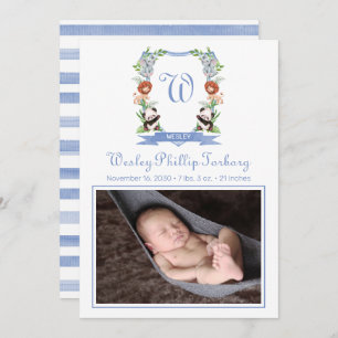 Jungle Animals Wappen Geburtsankündigung Ankündigung