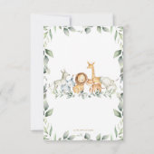 Jungle Animals Wie groß ist Mama's Bauch Game Card Einladung (Rückseite)